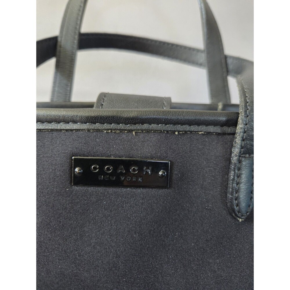 Vintage COACH Mini Tote Bag Neoprene With Leather Handles & Trim Black 1990s EUC - Picture 2 of 10